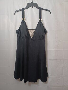 VINTAGE LANE VENEZIA SPORT SWIMSUIT DRESS BLACK SIZE 24W